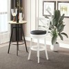 HOMCOM Traditional Bar Stool, 31 Inch Seat Height Barstool, Swivel PU Leather Upholstered Chair, with Cross Back and Rubberwood Frame, Set of 2, White - 3 of 4