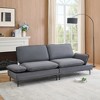 89'' Linen Couches,Modern Upholstered Loveseat Sofa with Adjustable Armrests  with Black Metal Legs for Living Room Small Spaces - 2 of 4