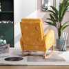 LOVMOR 26.8"W Modern Rocking Chair, Mid Century Accent Rocker Armchair With Side Pocket, Upholstered High Back Wooden Rocking Chair - 4 of 4