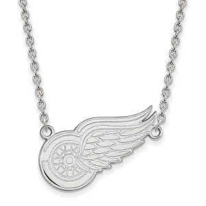 Black Bow Jewelry Sterling Silver Detroit Red Wings NHL Necklace 18 Inch - 1 of 4