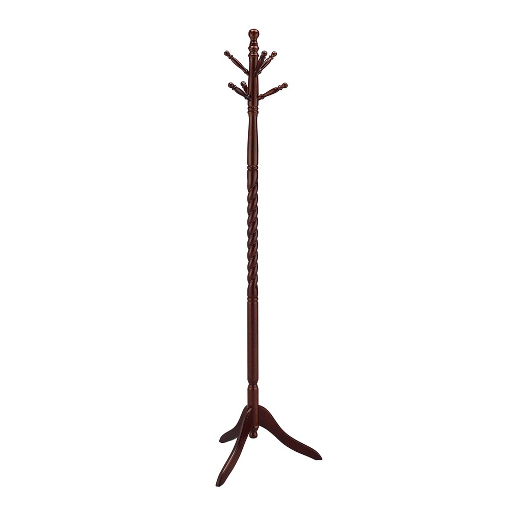 Photos - Display Cabinet / Bookcase 71.5" Twist Coat Rack Cherry Wood - Ore International