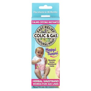 Happi Tummi Fast Relief Colic & Gas, Natural Wrap, Infants to 36 Months, Pink, 1 Wrap & 1 Herbal Pouch - 1 of 4