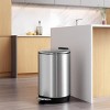 SEVOBAL Trash Can Kitchen Garbage Can Trash Cans Round Stainless Steel with Soft Close Lid Step Foot Pedal Bathroom Toilet, Gray, 14"*10"*10" - 3 of 4