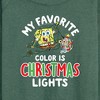 Women's - SpongeBob SquarePants - My Favorite Color Is Christmas Lights Lightweight French Terry Wide Neck Long Sleeve Shirt - 2 of 4