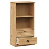 vidaXL Bookcase Storage 2 Tier Bookshelf with Drawers VIGO Solid Wood Pine - 4 of 4