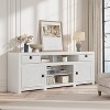 Farmhouse TV Stand for 75/80 Inch TVs, 70" Long Entertainment Center w/4 Storage Drawers & 3 Open Shelf, White Television Consoles Stands for Home - 3 of 4