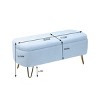 39" Modern Upholstered Storage Bench with Gold Legs, Faux Fur Entryway or Bedroom Ottoman-3irtyhousy - 4 of 4
