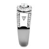 Slickblue Stylish Men’s Polished Stainless Steel Ring with 4mm CZ Center Stone, Angular Band Design, Sizes 8-13 - 4 of 4
