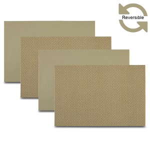 Dainty Home Exeter Reversible Premium Vegan Leather 12" x 18" Placemats Set of 4 - 1 of 3