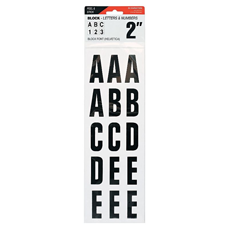 Cosco Letters Numbers & Symbols Adhesive 2" Black 098131, 2 of 3
