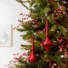 Modern Red Glass Finial & Drop Christmas Ornaments, Set of 6 – 10.5"H Tall Holiday Tree Decor by Melrose - 3 of 4