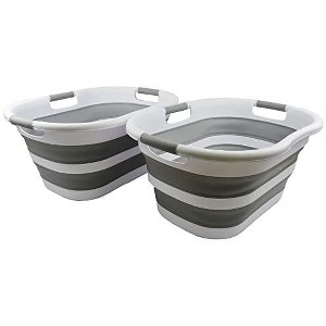 SAMMART 40L (10.5 gallon) Collapsible Plastic Laundry Basket Set of 2 - 1 of 4