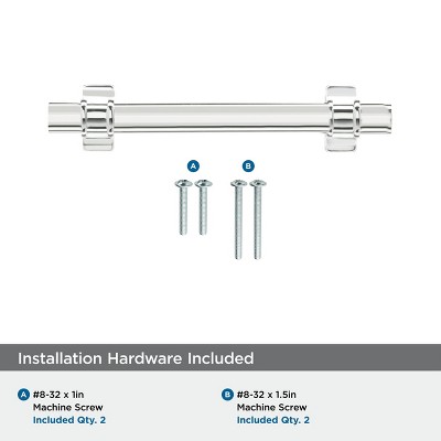 Davenport Polished Chrome Modern Cabinet Pull with Mounting Hardware