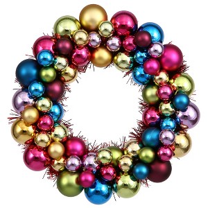 Vickerman Shiny and Matte Ball Wreath - 1 of 2