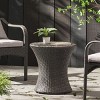 PE Rattan Outdoor Coffee Table,Accent Table With Aluminum Frame,Round Displaying End Table For Garden Balcony,No Assembly-Coolbibila - 3 of 4