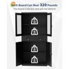 GustoWave 71 in Tall Metal Garage Storage Cabinet, Lockable Display Cabinet with Glass Doors, 2 Drawers & 2 Adjustable Shelves, Black - 3 of 4