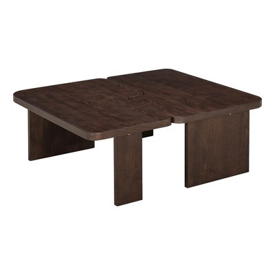 LIVAREEmlen Modern Minimalist Coffee Table Set, Rectangle Coffee Table with Splicing Design, Multifunctional Combination Table for Living Room