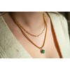 Gold Plated Paperclip Chain & Malachite Pendant Necklace Set 2 pc - ETHICGOODS - 2 of 3