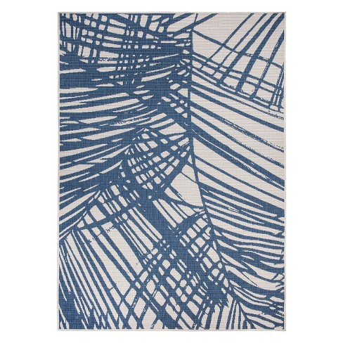 World Rug Gallery Floral Tropical Indoor/Outdoor Area Rug - Blue 7'10 x 10