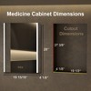 Rail Medicine Cabinet with Mirrors and Lights, 20'' x 28'' Recessed/Wall Mounted LED Bathroom Cabinet, Defogger, Dimmable, Adjustable Shelves, Silver - 2 of 4