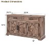 SinCiDo 55" Modern Buffet Cabinet w/3 Doors & 2 Drawers, Storage Sideboard for Dining Room, Coffee Bar, Wine Display - 2 of 4