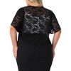 Agnes Orinda Women's Plus Size Floral Lace Elegant Sheer Open Front Tulip Short Sleeve Shrugs Cardigans - 4 of 4