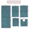 Bell Flower Collection Tufted Bath Rugs, Extra Soft and Absorbent, Non-Slip Bath Mats, Machine Washable Bathroom Mats, 5 Piece Set with Runner, Blue - 3 of 4
