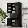NicBex Tall Bathroom Storage Cabinet,Multi-Functional Floor Cabinets with 2 Drawers and Adjustable Shelf,Bathroom Storage Cabinet for Bathroom - 2 of 4