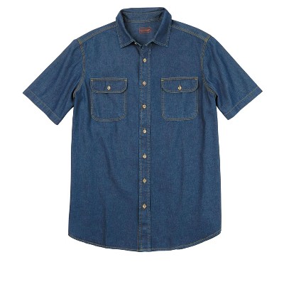 Boulder Creek by KingSize Men's Big & Tall Short Sleeve Denim And Twill Shirt