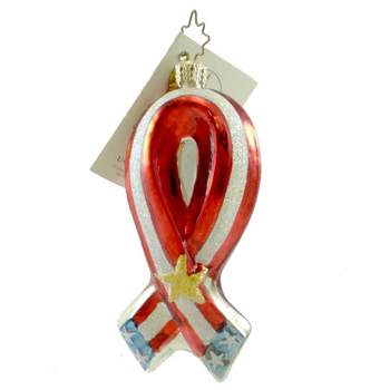 Northlight 3 Red Ribbon Candy Glass Christmas Ornament