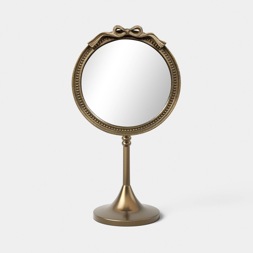 Brass Makeup Mirror with Bow Dark Gold - Threshold™