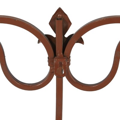 Black Iron Scrollwork and Fleur De Lis Round Wall Sculpture