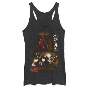 Women's Star Wars Darth Maul Kanji Battle Racerback Tank Top - 1 of 3