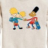 Boys' - Hey Arnold! - Arnold and Gerald Skateboard Graphic Long Sleeve Fleece Sweatshirt - 2 of 4