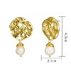 Hollywood Sensation Baroque Pearl Drop Earrings with Hammered Gold Earrings - 3 of 4