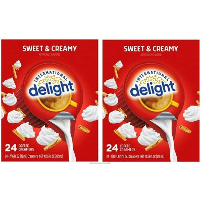 International Delight Sweet & Creamy Coffee Creamer Singles, 0.44 fl oz, 24 Count (Pack of 4)