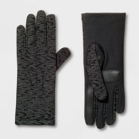 Isotoner Adult Recycled Spandex Gloves - Black Abstract S/m : Target