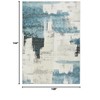 Abstract 9x12 Area Rug, Ultra Soft Faux Wool Accent Rug, Washable Soft Large Non-Slip for Living Room Dining Room Office Bedroom - Abstract Teal - 2 of 4