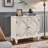 Okak 33.6in Retro Storage Cabinet, Entryway Cabinet with 2 Doors, Decorative Cabinet for Living Room, Hallway, Entryway - 3 of 4