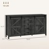 Aghana Digitals Distressed Dark Gray Farmhouse Buffet Cabinet with Sliding Barn Doors, 4 Drawers & - 3 of 4