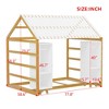 Twin Size Floor Bed with 2 Movable Wardrobes and Low Design,Platform Bed Frame W/Roof & Slat,Floor House Bed frame for Kids, Easy Assembly - 2 of 4