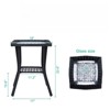 VisioGear Square End Table, Rattan End Table with Glass Top, Patio Coffee Bistro Table for Indoor Garden Porch Balcony, Black, 18"*18"*22.6" - 3 of 4