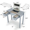 FONTOI 33"W Multifunctional Vanity Desk with Flip-top Mirror 2 Drawers 3 Removable Boxes for Woman Bedroom Dressing Room, Black/Gray - 3 of 4
