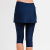 Calypsa Women's Chlorine Resistant Skirted Swim Capris - 2 of 4