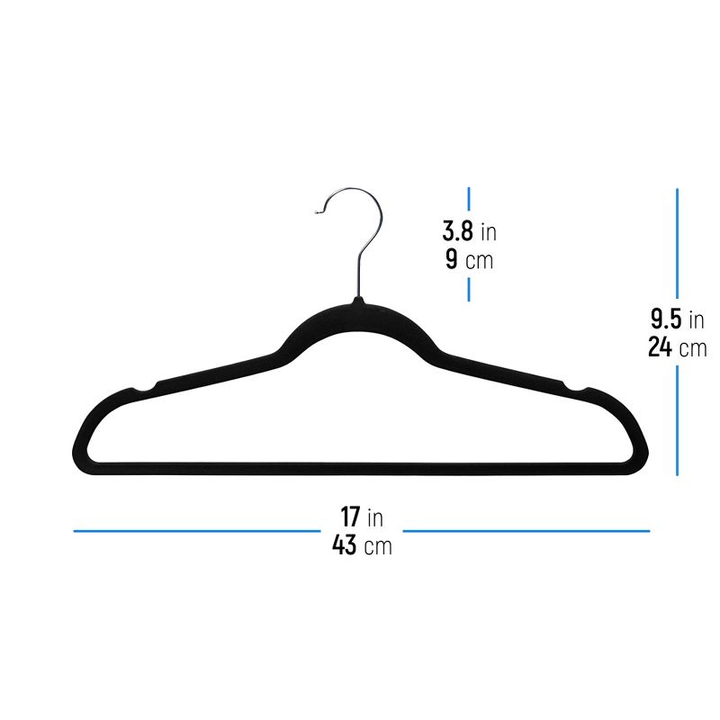 OSTO 50 Pack Premium Velvet Hangers, Non-Slip Adult Hangers with Pants Bar and Notches, Thin Space Saving 360-Degree Swivel Hook, 4 of 5