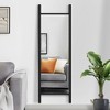 Wooakway Solid Wood Full Length Mirror Accent Wall Mirror Novelty Cheval Mirror Black - 2 of 4