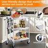 Folding Cart with Wheels,3-Tier Fold up Rolling Cart with Handle,330LBS Weight Capacity,Utility Cart for Office Home Warehouse - 3 of 4