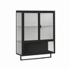 Bella Depot 23.62" Glass Doors Modern Two-door Wall Cabinetwith Featuring Two-tier Enclosed Storage - 3 of 4