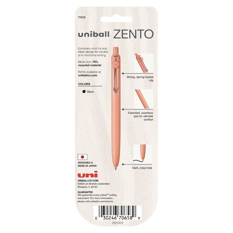 Zento uniball 2pk Gel Pen 0.7mm Medium Point Black Ink Boho Barrel, 2 of 10
