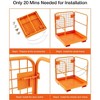 36" x 36" rolling forklift safety cage, 1800 lbs capacity; heavy-duty steel man basket with foldable platform and double-chain guardrail. - 4 of 4